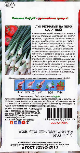 картинка Лук репчатый на перо Салатный, 1г от магазина ОПТ6