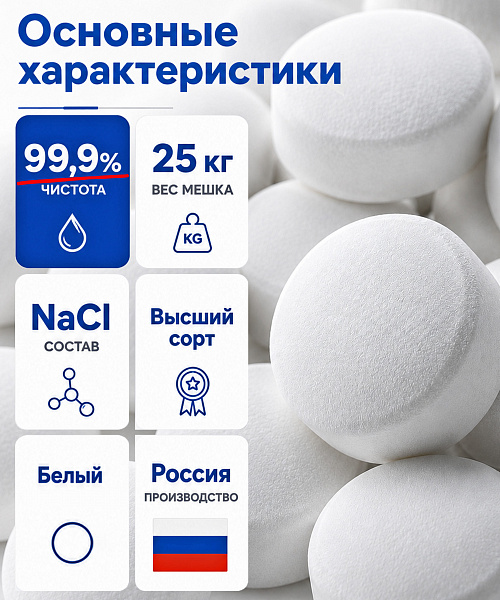 картинка Таблетированная соль Soltmix "Экстра", 99,9%, 25кг от магазина ОПТ6